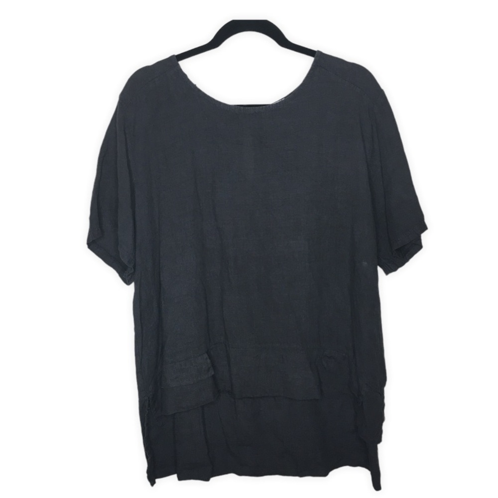 The‎ Lino Lounge Italy 100% Linen Lagenlook Tunic Top